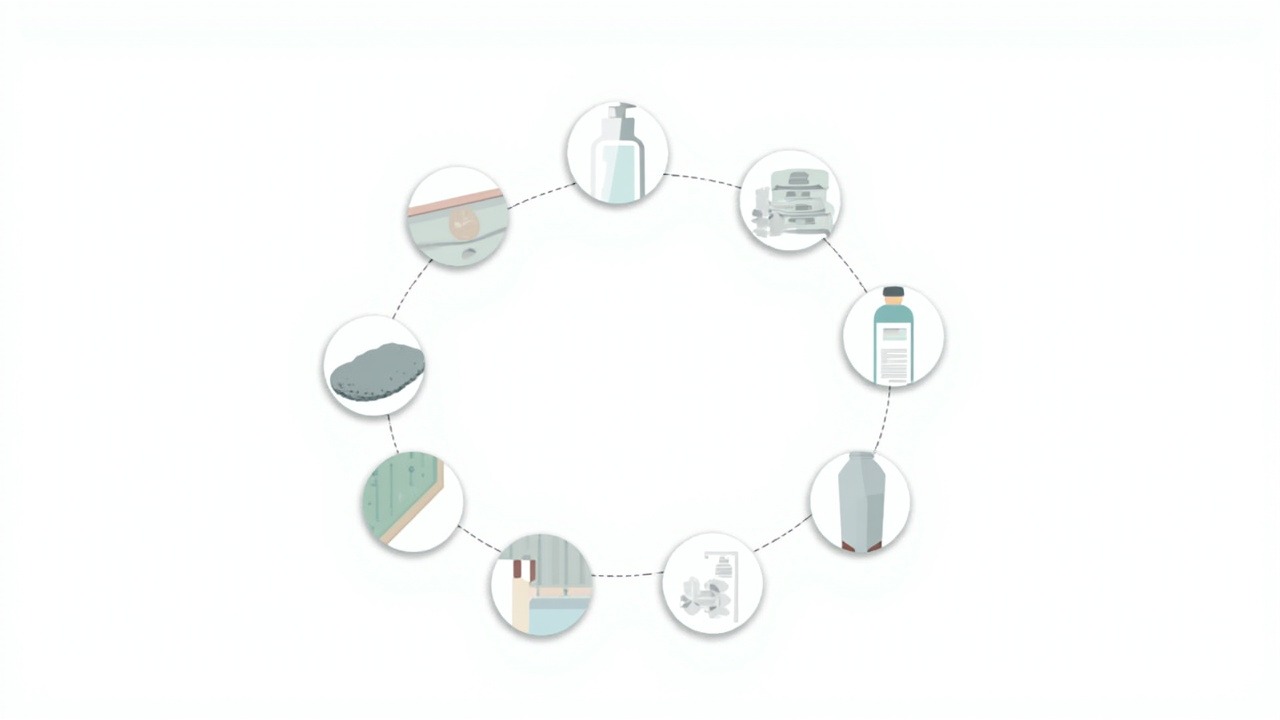 decision icons comparing manual cleaning supplies versus whole-house water softener treatment