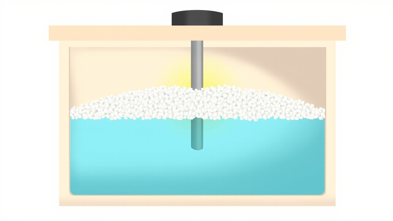 brine tank interior showing standing water at the bottom of the tank under the salt level