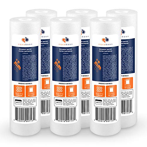 Aquaboon 5 Micron 10\" x 2.5\" Sediment Filter Cartridge (5 Pack)