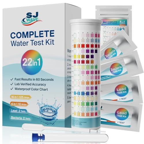 SJ WAVE 22 in 1 Water Test Kits - 125 Strips Drinking Water Test Kit