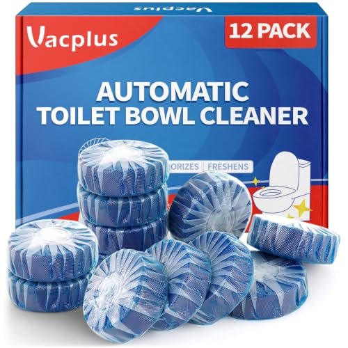 Vacplus Toilet Bowl Cleaner Tablets, 12 Pack, Auto Cleaning