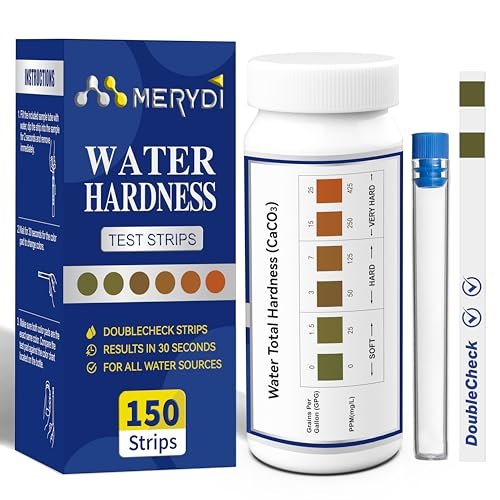Water Hardness Test Kit, 150 Strips — Double Color Pads with Sample Tube