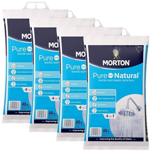 Morton Pure and Natural Solar 4-in-1 Salt Crystals, 40 lb Bag, 4 Pack