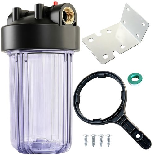 AquaWeaver WH-C10HD 10\" x 4.5\" Whole House Water Filter Housing, Clear