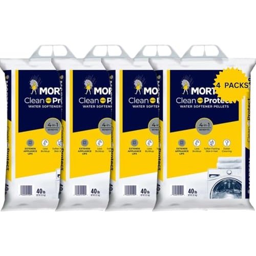 (4 Pack) Clean and Protect Water Softener Salt Pellets, 40 lb bags, 160 lbs Total